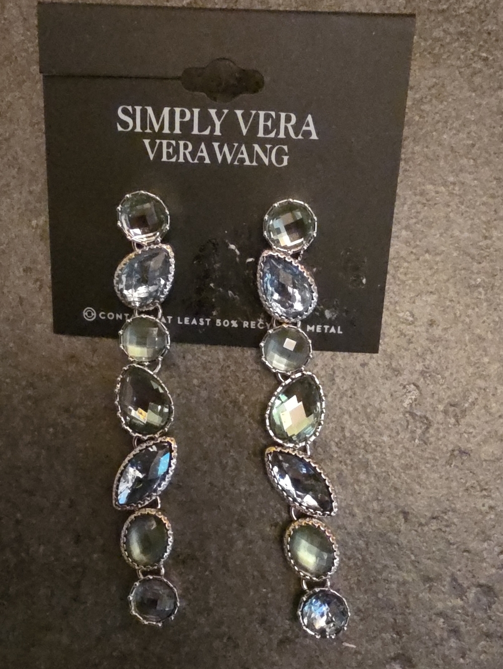 Simply Vera Vera Wang Iridescent Green Drop Crystal Earrings